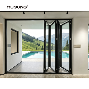 Aluminum Folding Patio Doors Exterior Accordion Bifold Door For Balcony Outdoor Design