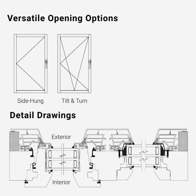 CHAMBROAD Wood Frame Windows Aluminum Clad Tilt and Turn Triple Glazed Low-E Glass German Hardware for Modern Villa