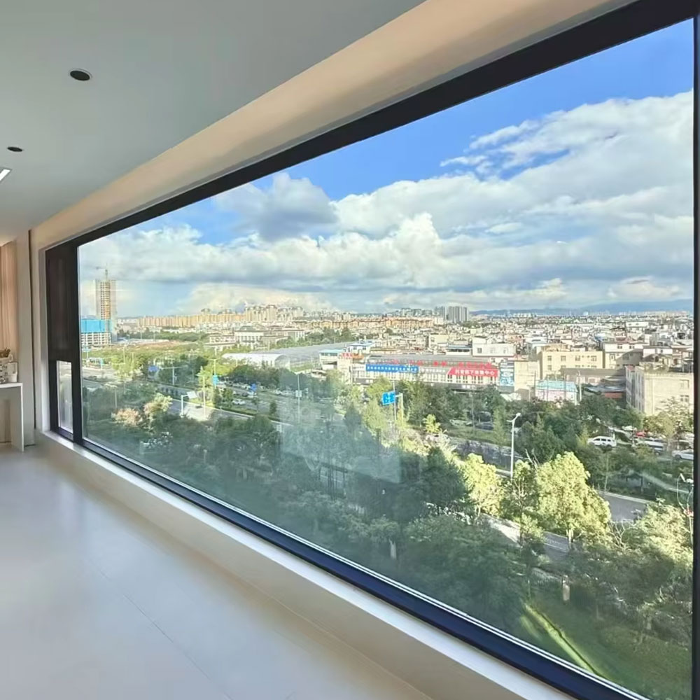 Modern Aluminum Fixed Window with Wide Viewing Area and Minimal Frame Design Fixed Bay Window for House