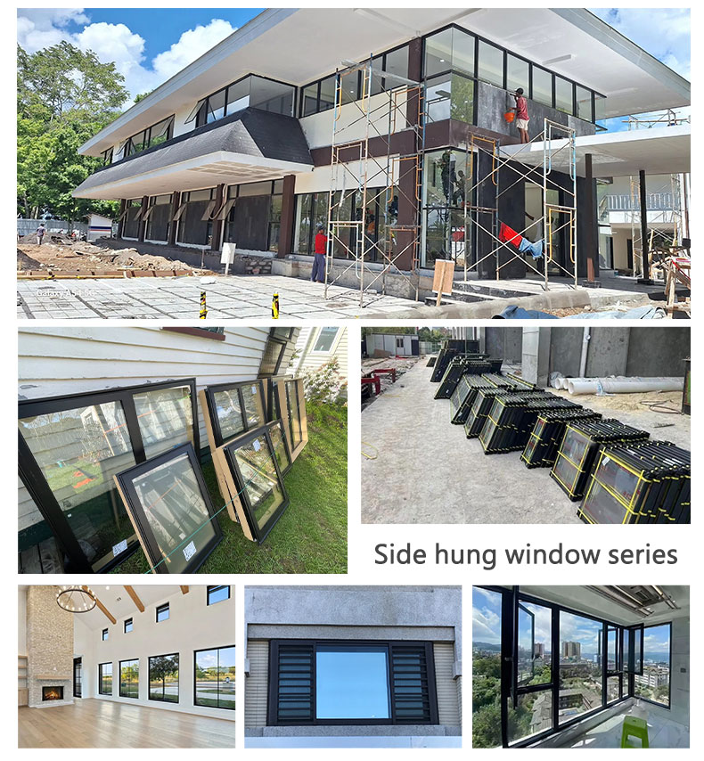 QGUANG NFRC Factory Wholesale Exterior Entry Crittal Door Design Tempered Glass Aluminum French Double Glass Swing Casement Door