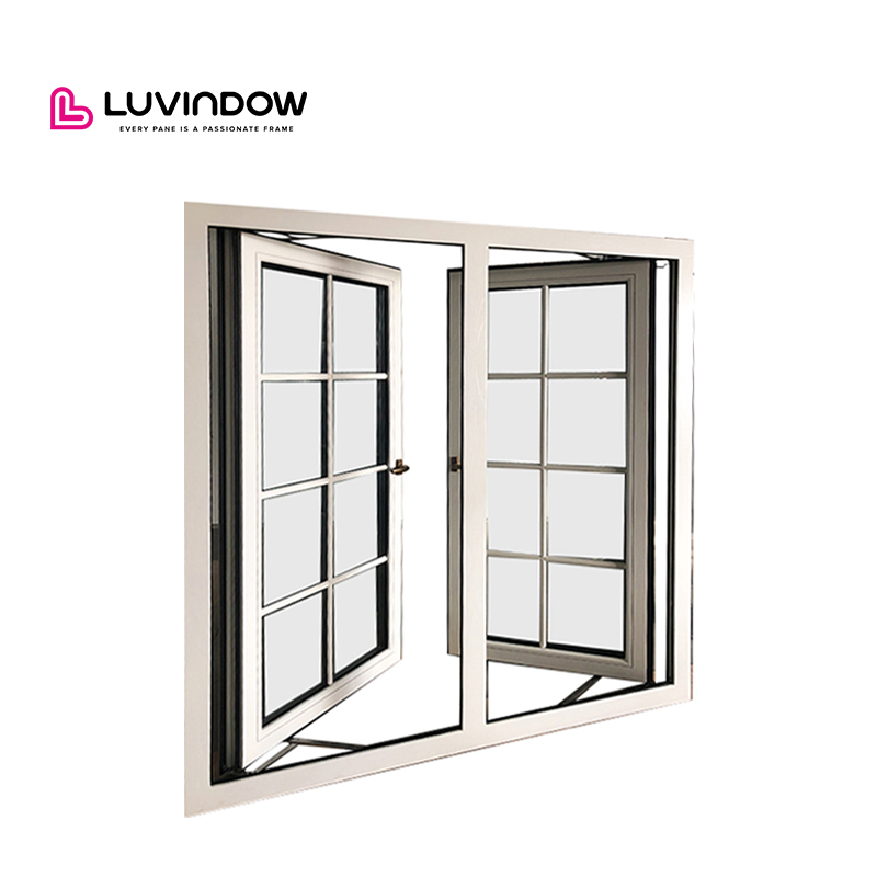 Custom Color French Aluminium Windows Ready-Made Office Inserts Horizontal Opening Pattern Swing Style Wooden Frames for Sale