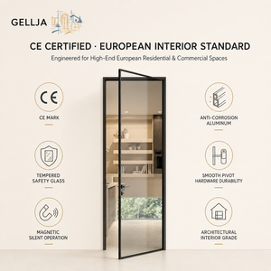 Narrow Frame French Aluminium Glass Hinged Door
