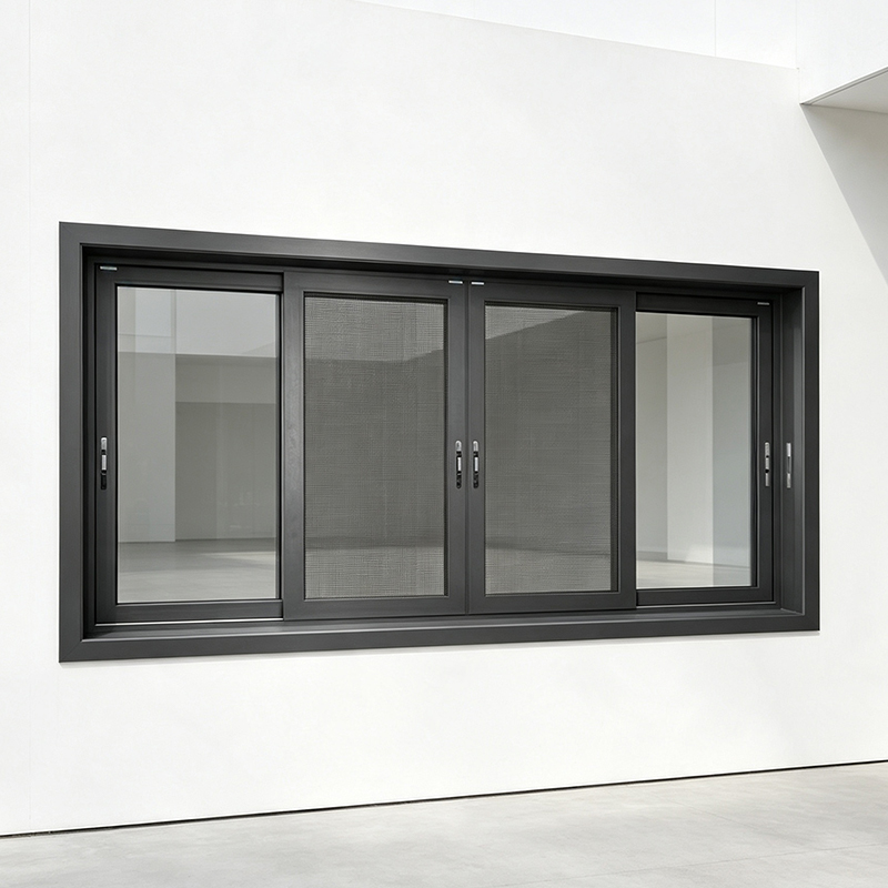 HUACAI Direct Sale Aluminium Sliding Window with Removable Insect Screen 3 Track for Garden Room