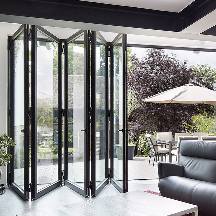 Aluminium Framed Removable and Sliding Folding Patio Bifold Glass Doors System