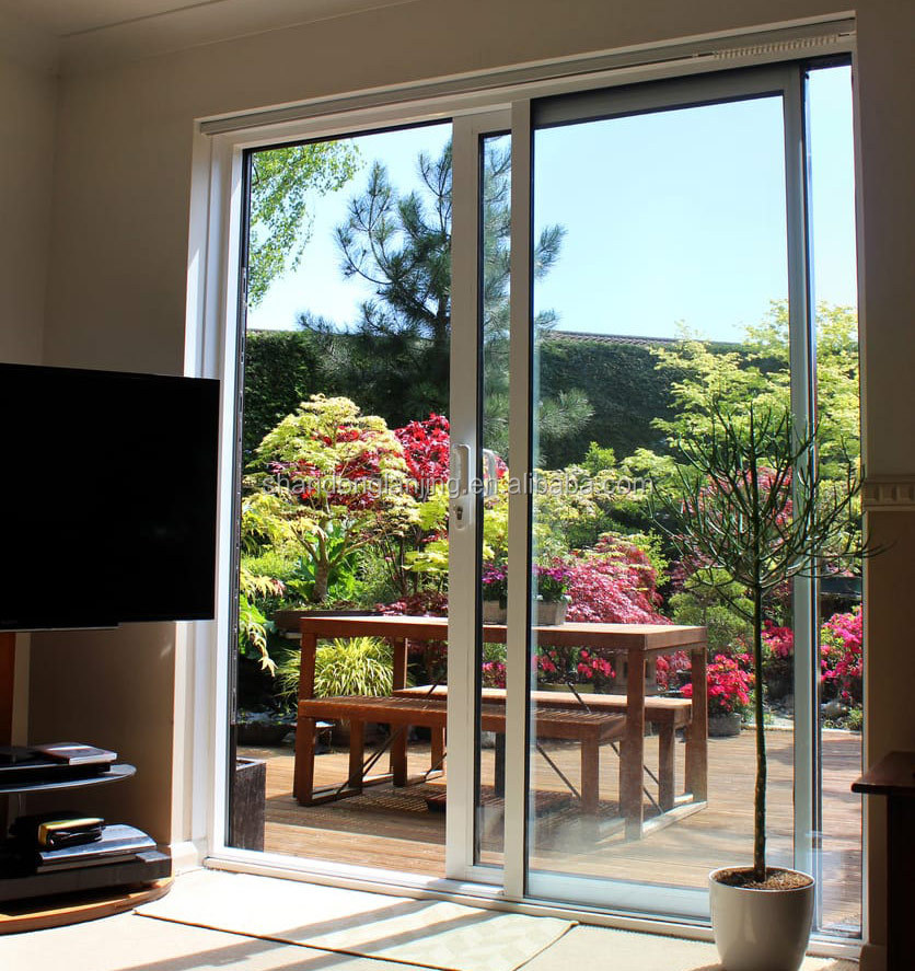 LG Custom Modern Design Heavy Duty Double House Plexiglass French Patio Sliding Door Aluminium Frame External for Hotels