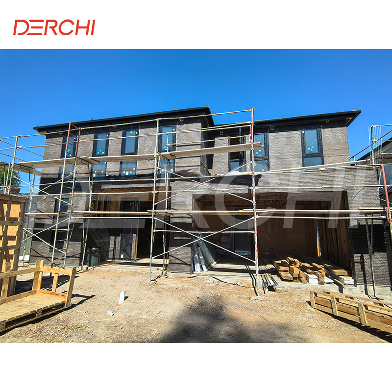 DERCHI AS2047 Australian Style Soundproof Double Safety Glass Window Aluminum Clad Wood Crank Open Double Glazed Windows