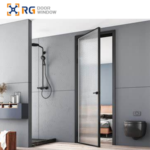 Soundproof Frameless Aluminum Glass Interior French Door