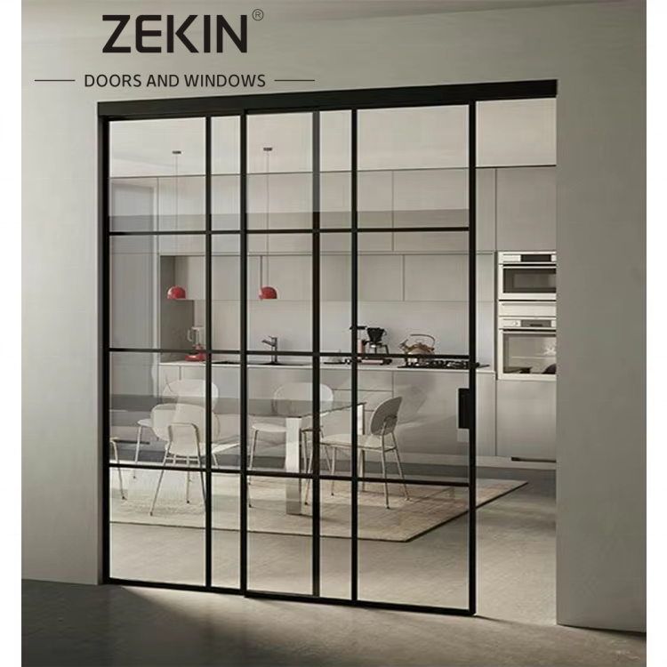 Modern Design Aluminum Grill Sliding Patio Door Glass Interior Sliding Doors Silm Frame SDL Sliding Doors