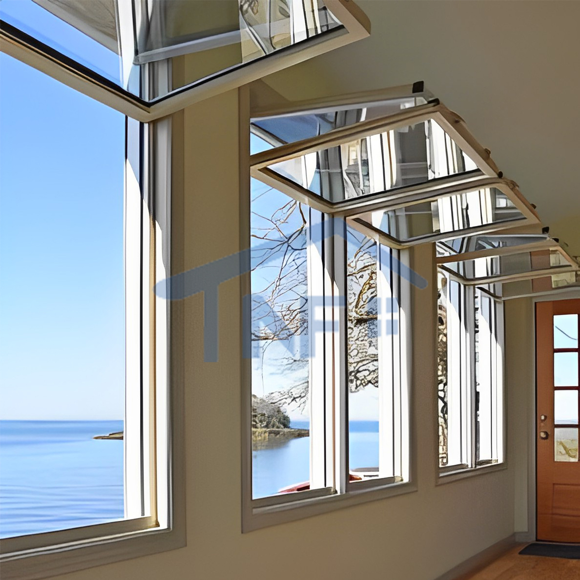 Aluminum Fold up windows Cost Kitchen bar Window and Door Slide Vertical Bifold windows for Sale