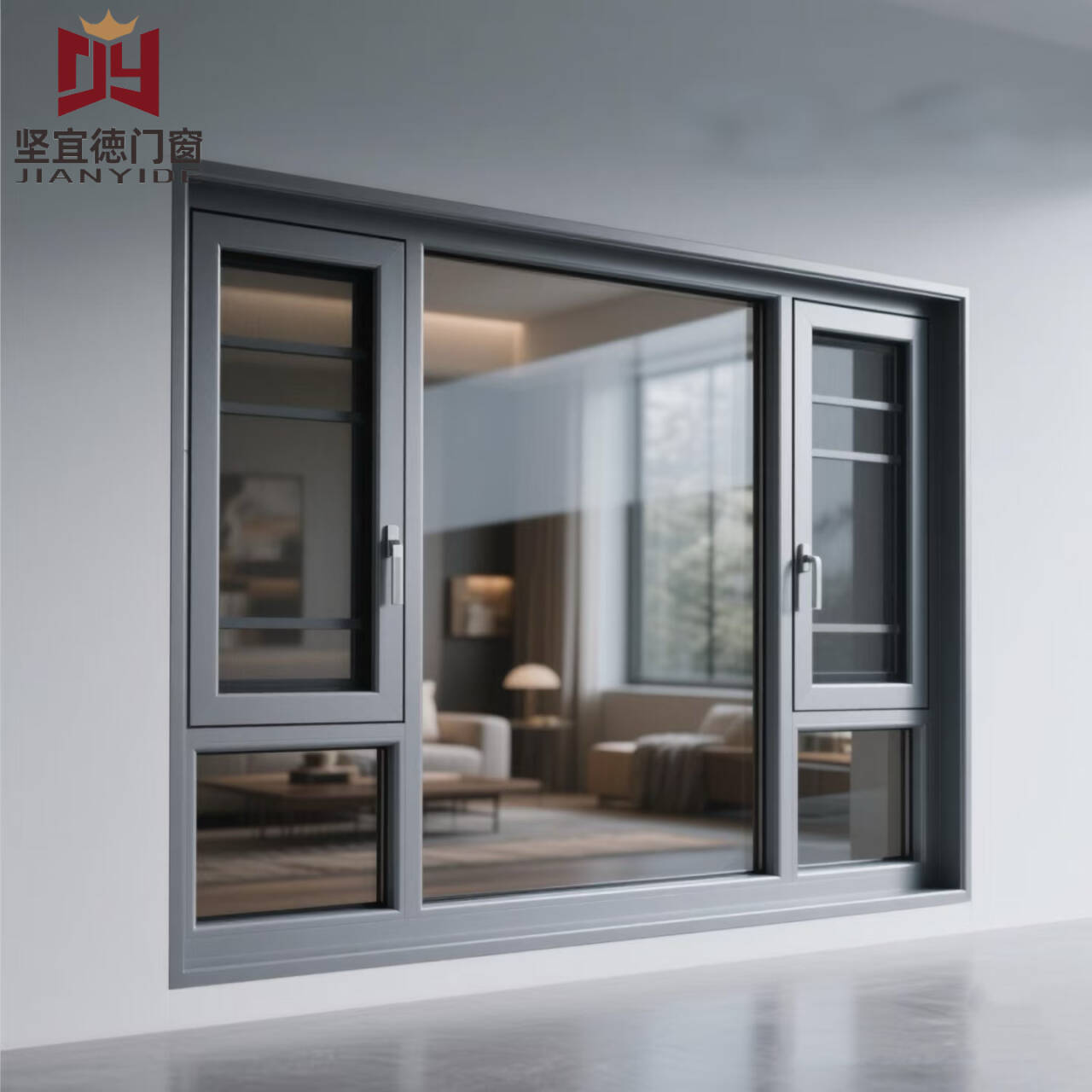 OEM ODM Manufacturer's Modern Double Glazed Security Aluminum Swing Windows &amp; Doors Windproof Feature for Home/Apartment Use