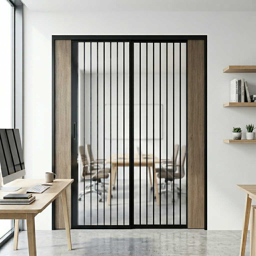 Aluminum & PVC Frame Clear Acrylic Sliding Folding Retractable Partition Door for Kitchen Staircase Outdoor Use