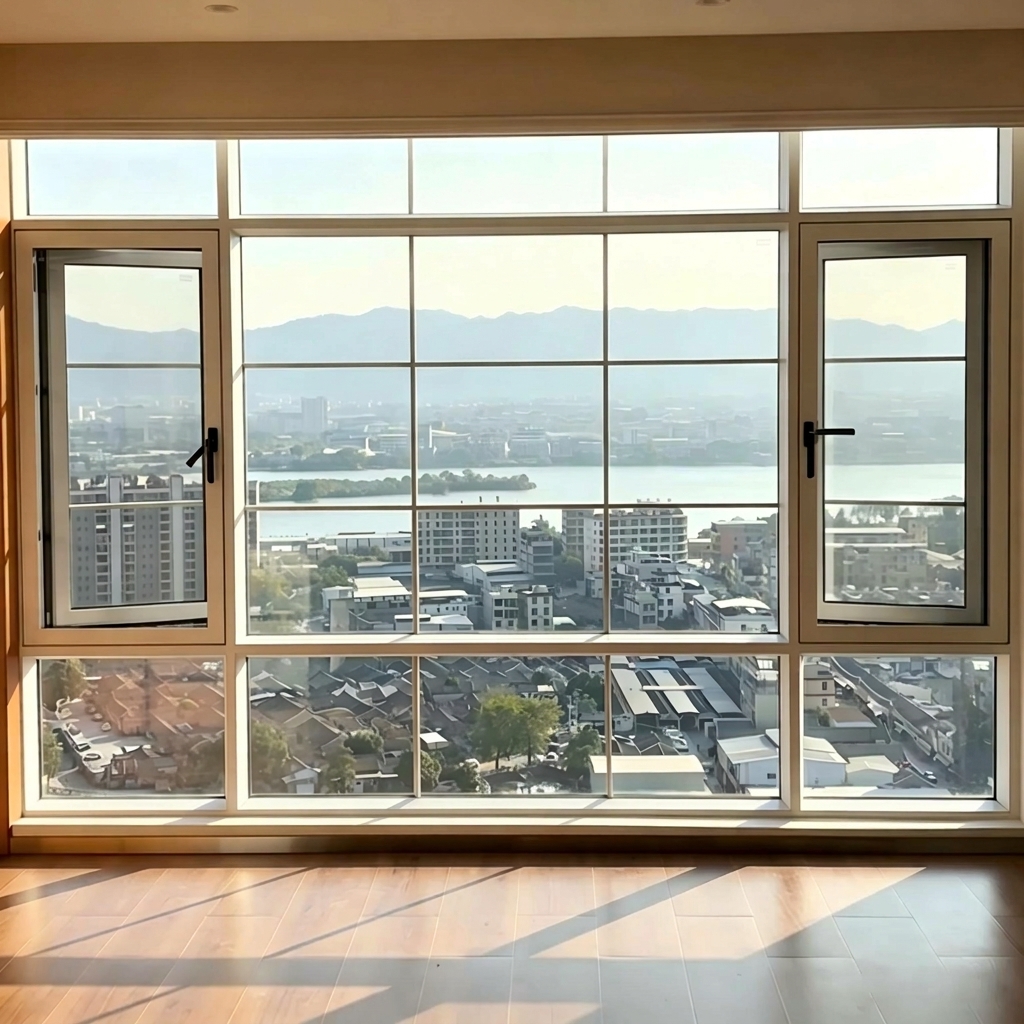 Thermal Break Aluminium Awning Window PVDF Coating Laminated Safety Glass Wind Load Rated High Rise Commercial OEM