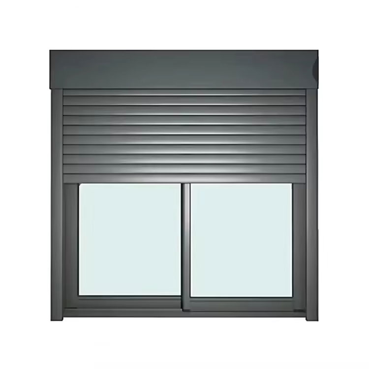 Custom Modern Modern Aluminum Glass Sliding windows with Inner Electrical Roller Shutter