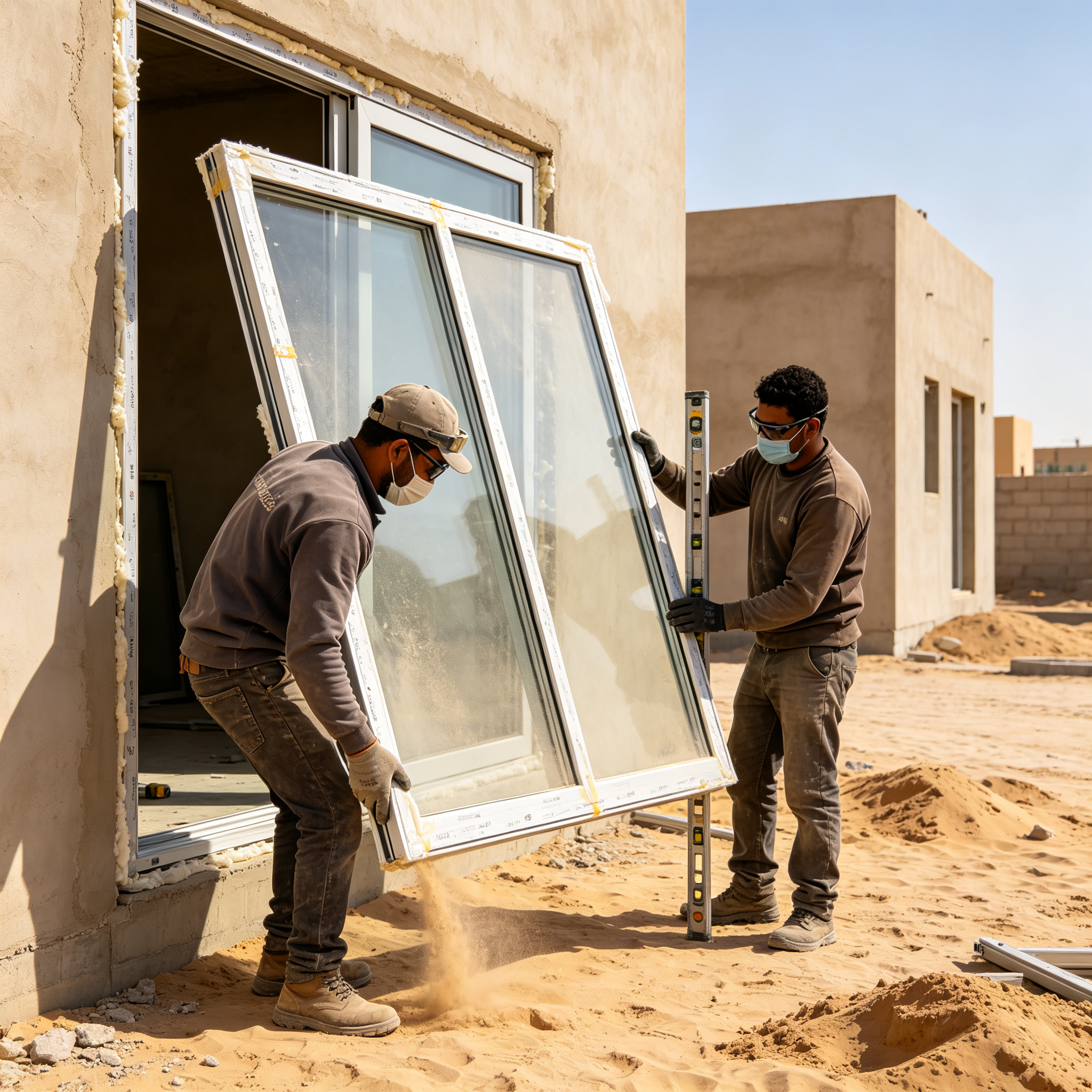 Thermal Break Aluminum Sliding Window Dust Proof Sealed Design Double Glazed Tempered Glass Sand Storm Resistant For Middle East