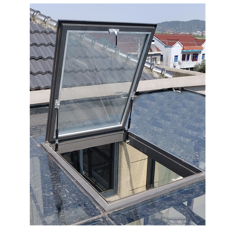 Aluminum Pitched Skylight Windows Roof With Blinds