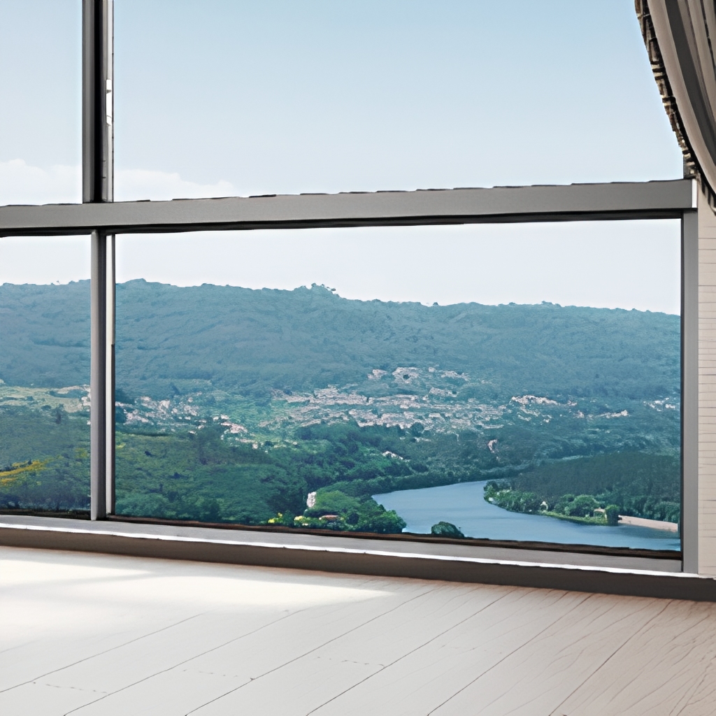 Thermal Break Casement Window with Screen Tempered Hollow Glass Aluminum Frame Flush Inner Outer Frame