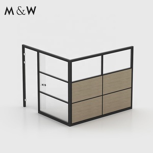 M&W Modern Style Panel Aluminum Glass Soundproof Dividers Movable Office Full Height Wall Partition
