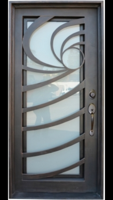 Anti-Theft Steel Geometry Doors Exterior Double Front Entry Door Thermal Insulation Insulated Glass Southwestern Design Villa