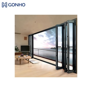 Latest USA Style NFRC Standard Soundproof Bi Folding Glass Door