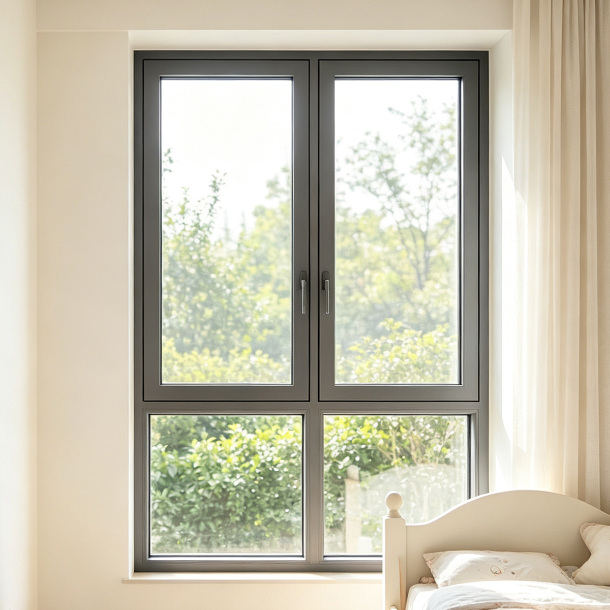 Wholesale Classic French Grid Glass Light Transmitting UV Protection Aluminum Glass French Casement Window for Bedroom