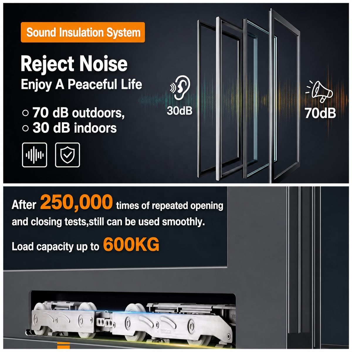 BT200 Sliding Glass Doors Aluminum Double Tempered Insulated Glass for Modern Living Room and Wine Cellar