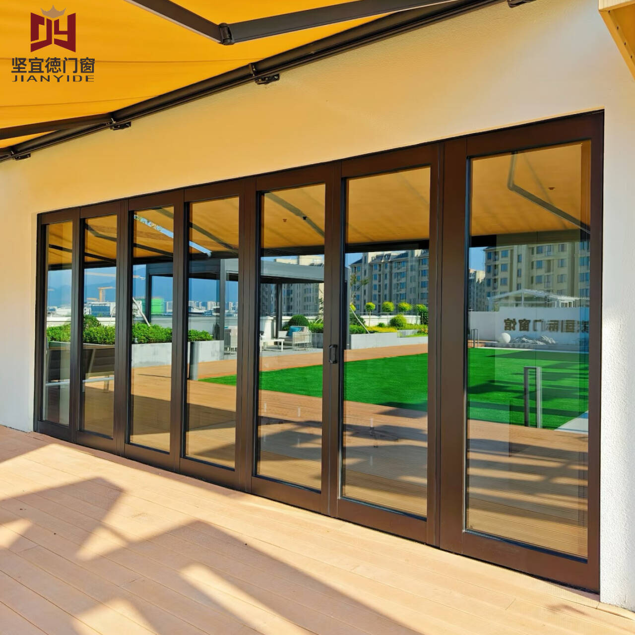 Modern Aluminum Interior Partition Folding Door-Soundproof Heat Retaining &amp; Easy Sliding Mediterranean Style Aluminum Window