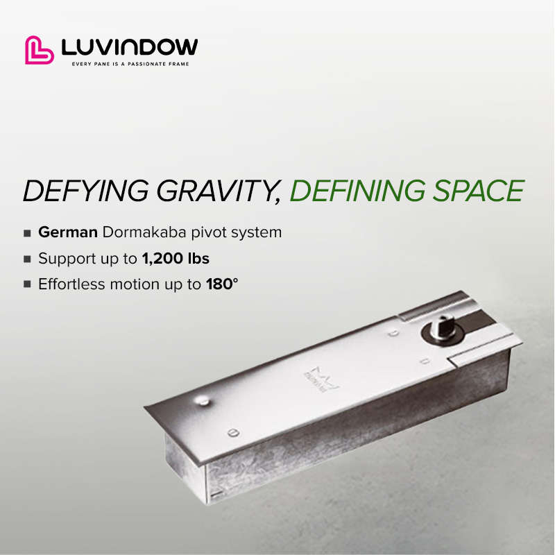 Modern Aesthetic Long Term Durability Low Maintenance Thermal Break Aluminum Pivot Door For Luxury Villa Entrance