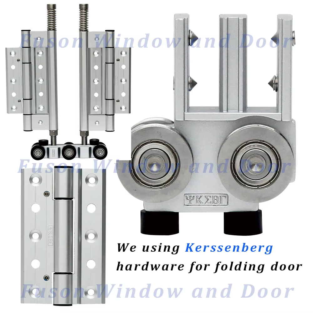 Fuson Folding Sliding Door System Aluminum Glass Bifold Bifold Slide in Pocket Door Plantation Shutter Bifold Doors