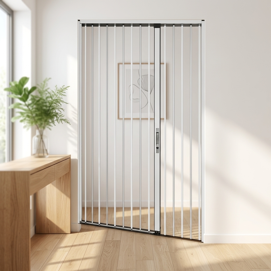 Aluminum &amp; PVC Frame Clear Acrylic Sliding Folding Retractable Partition Door for Kitchen Staircase Outdoor Use