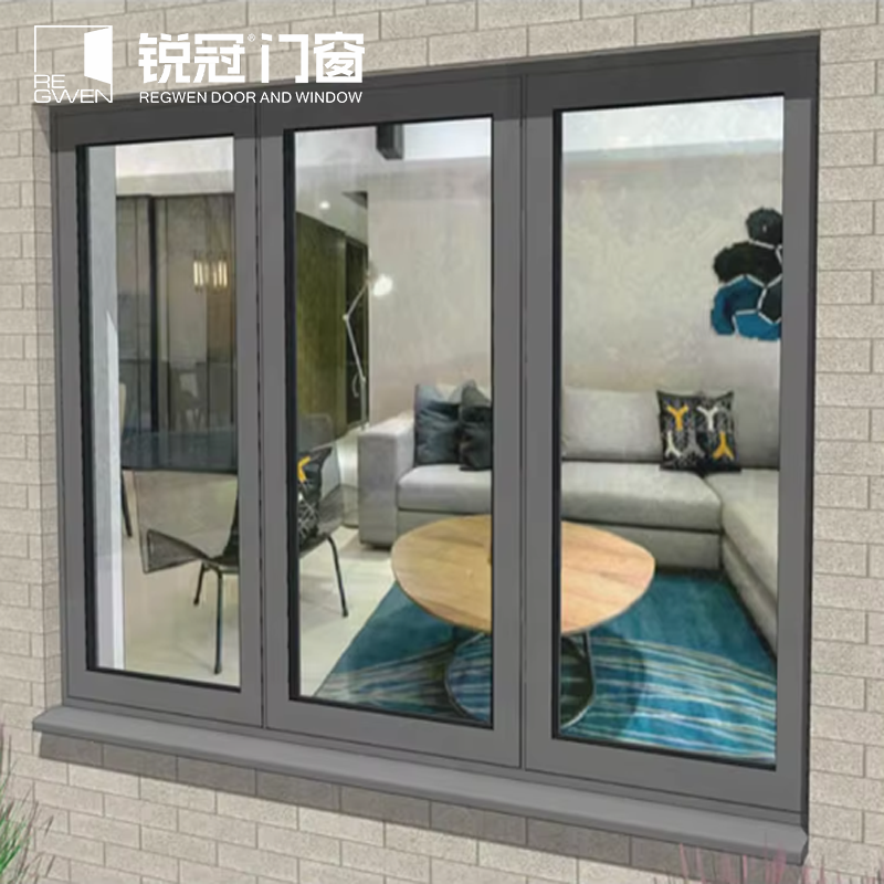 RG65 Customized Double Glazed Thermal Break Aluminum Casement Window Energy Efficient Factory Direct