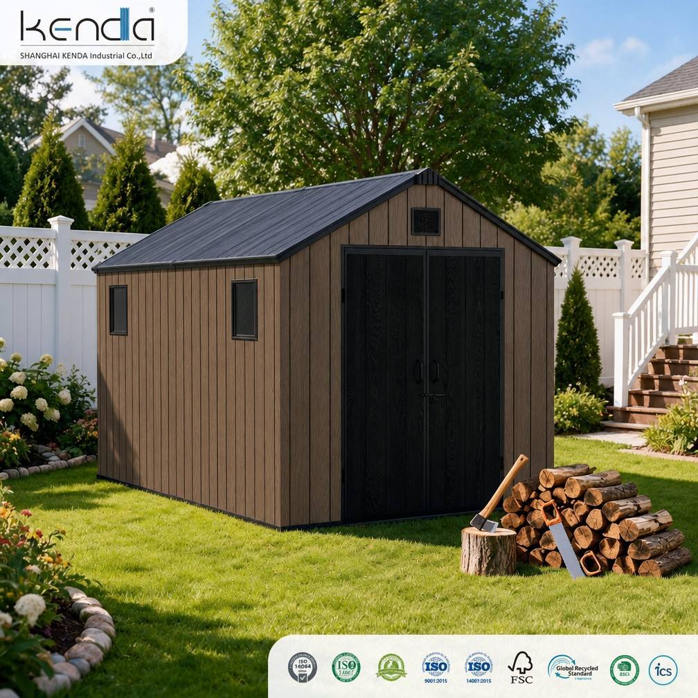 Kenda APEX 8x12 Storage Shed Backyard Storage Sheds UV Resistant Lockable Door for Backyard Patio Garden House Outdoor Equipment
