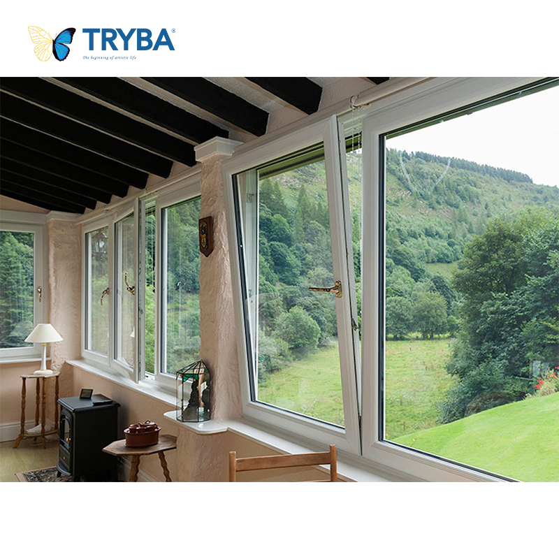 Modern NFRC German Hardware Double Pane Thermal Break Aluminium Frames Tilt and Turn Window for Villas