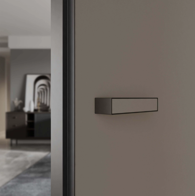 Modern Minimalist Invisible Aluminum Flush Door Assembly Finished Interior/Exterior Door Fiberglass Screen Netting Bathrooms