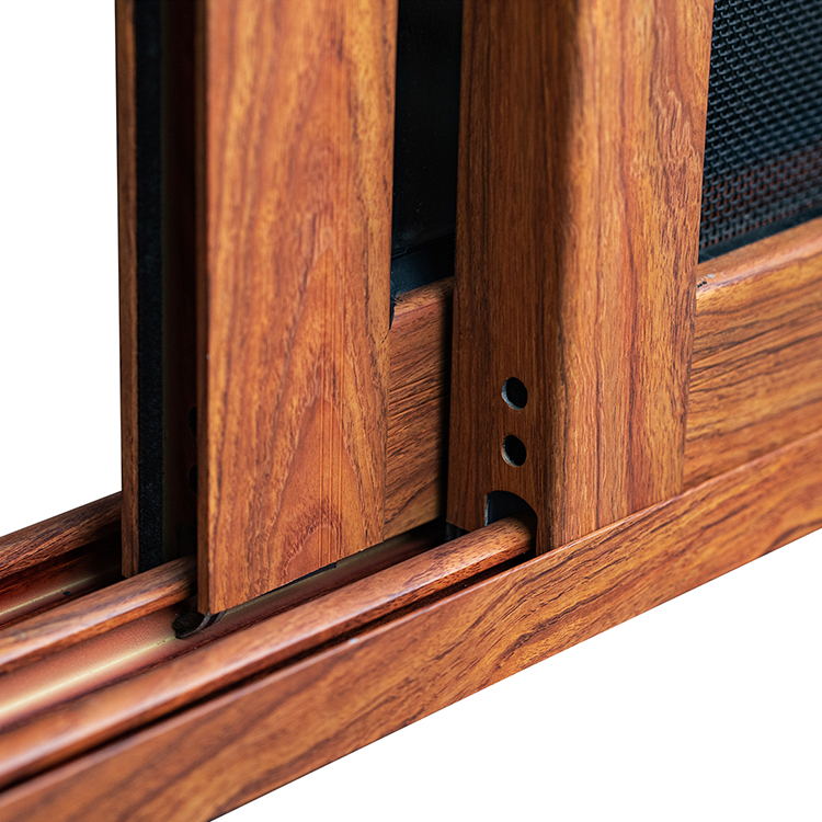 Made In China Waterproof Aluminium Alloy Wood Grain Horizontal Opening Sliding Casement Windows