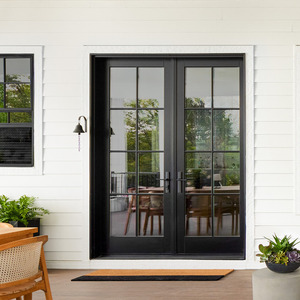 Factory Price Black Aluminum French Door Glass Entry Door