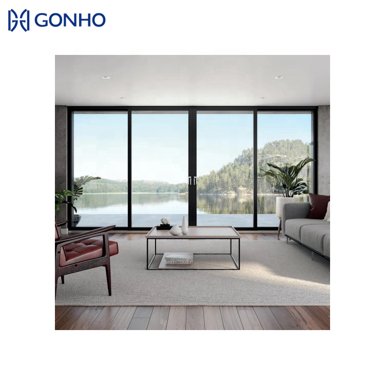 Big Glasses Standing Bulletproof Double Glazing Energy Efficient Aluminum Sliding Door And Window