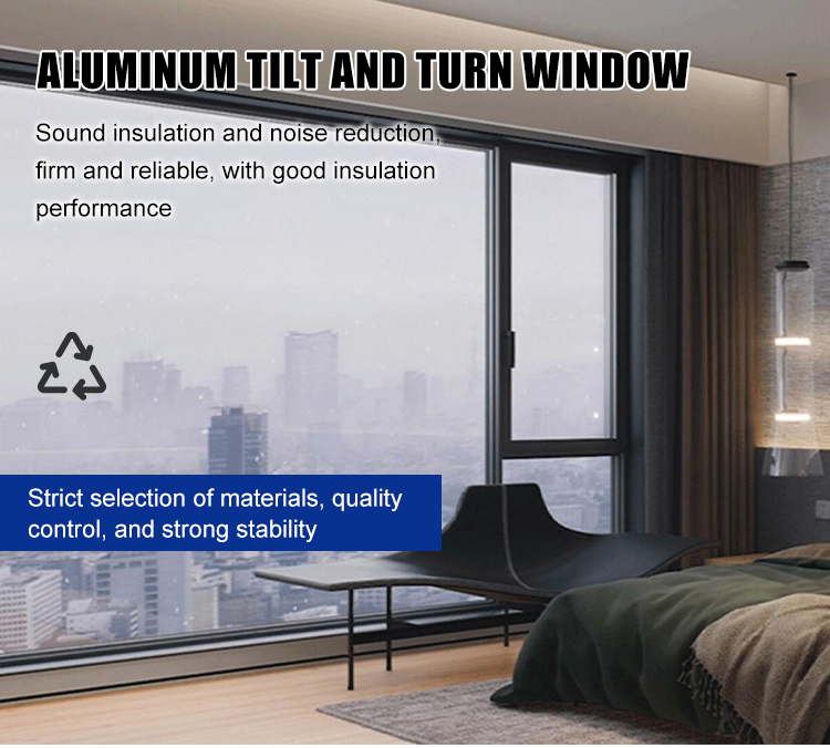 Modern Custom Aluminum Casement Tilt and Turn Window Soundproof Heat Insulation for House Hotel Apartment