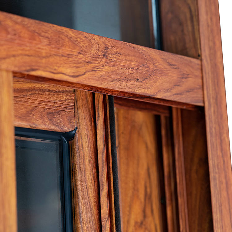 Made In China Waterproof Aluminium Alloy Wood Grain Horizontal Opening Sliding Casement Windows