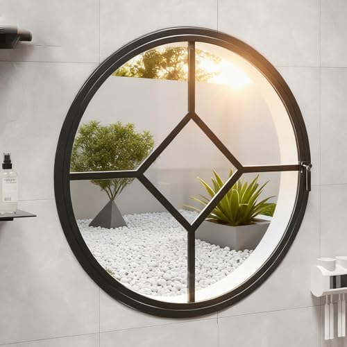 360&deg; Rotating Shed Window, Round Aluminum Alloy Replacement for Playhouse &amp; Home, Circular Portlight Porthole Design Durable