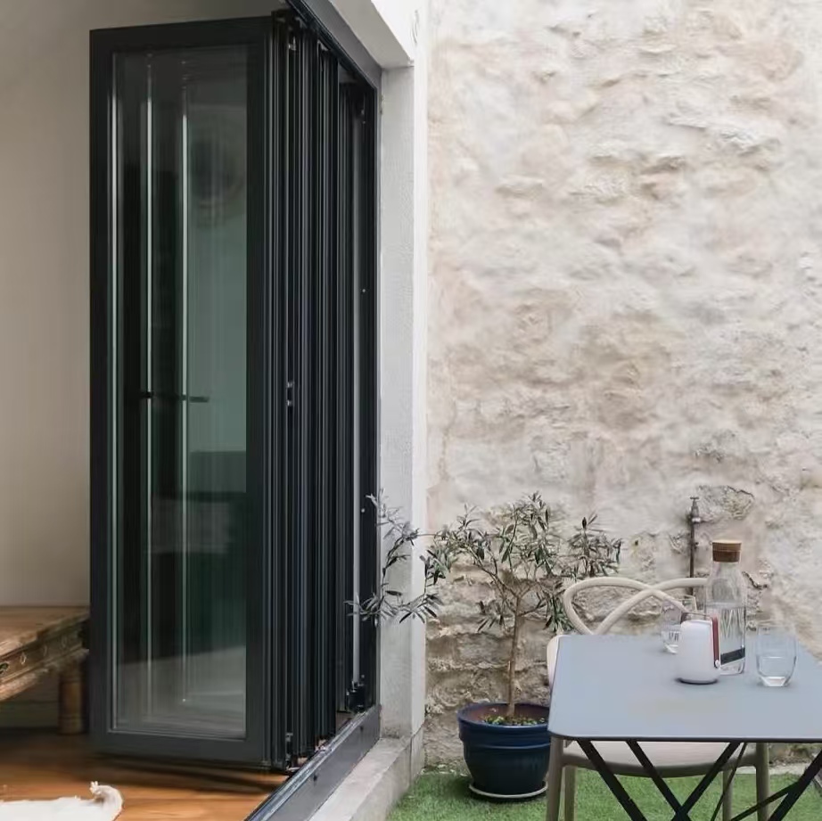 Hurricane Proof Waterproof Aluminum Exterior Door with Minimalist Design for Kitchen Balcony Patio Folding Bifold Door