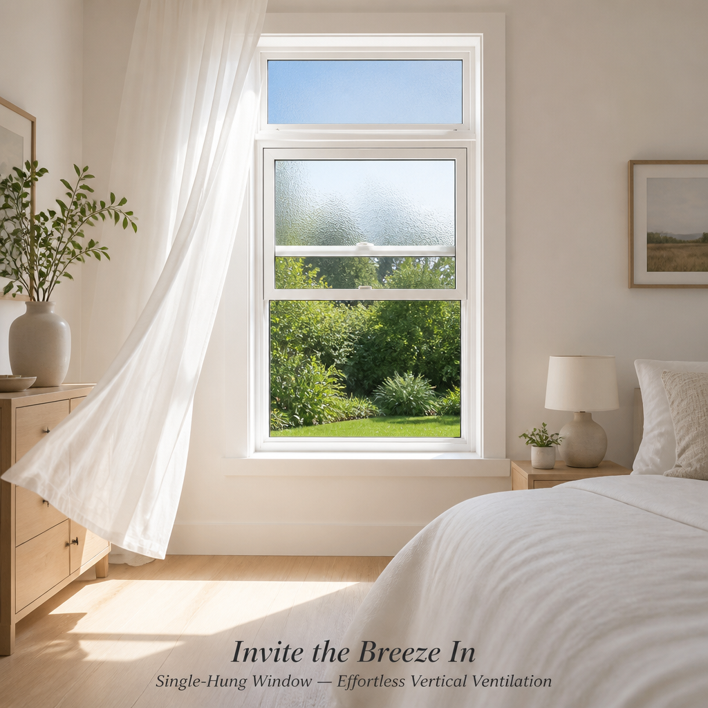 White Aluminum Single Hung Window Vertical Sliding Triple Glazed Custom Residential for Home Wholesale Factory Direct