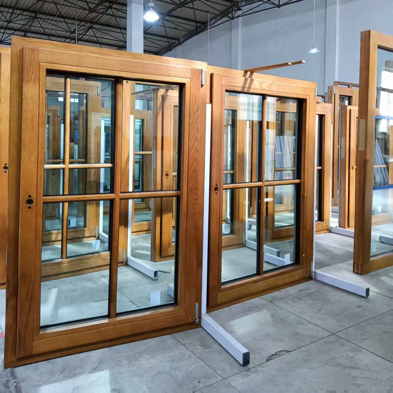 Customized Aluminum windows Double Glaze Glass windows Aluminum Clad Wood Window