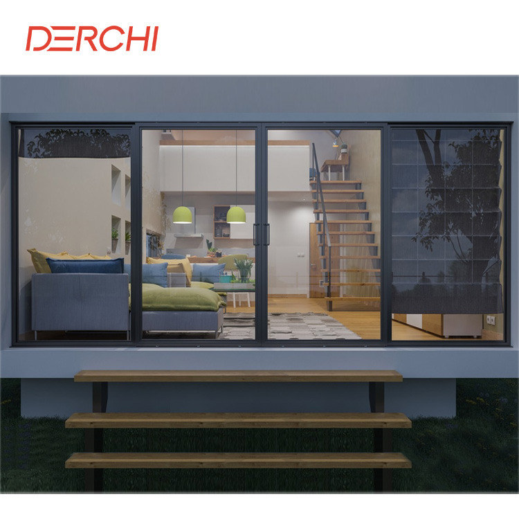 Modern Villa Balcony Patio Three Panel Aluminum Sliding Glass Door Philippines