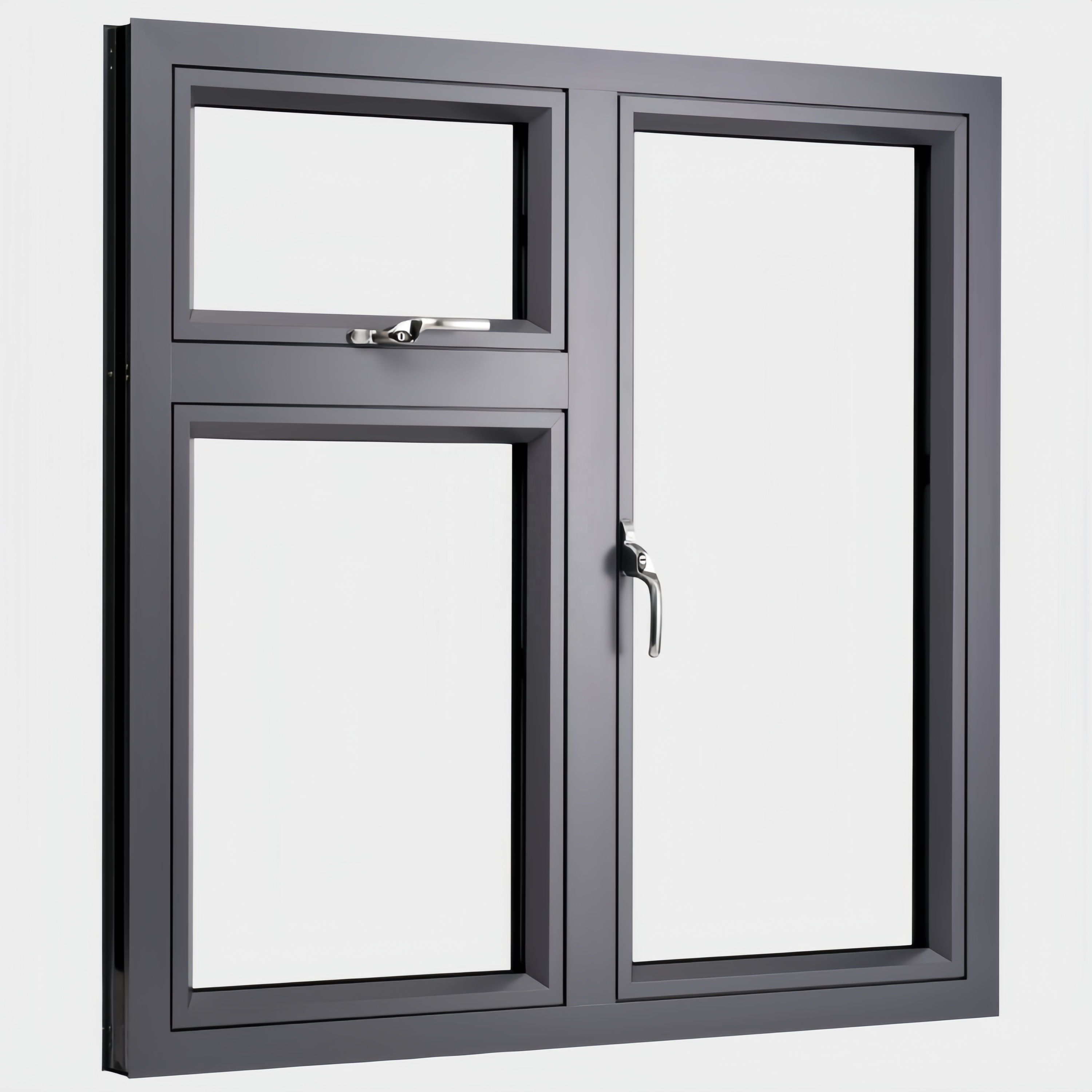 Customized Modern Louver Casement Window Large Aluminum Fixed Double Tempered Insulation Glass Soundproof Windproof Heat 5 Year