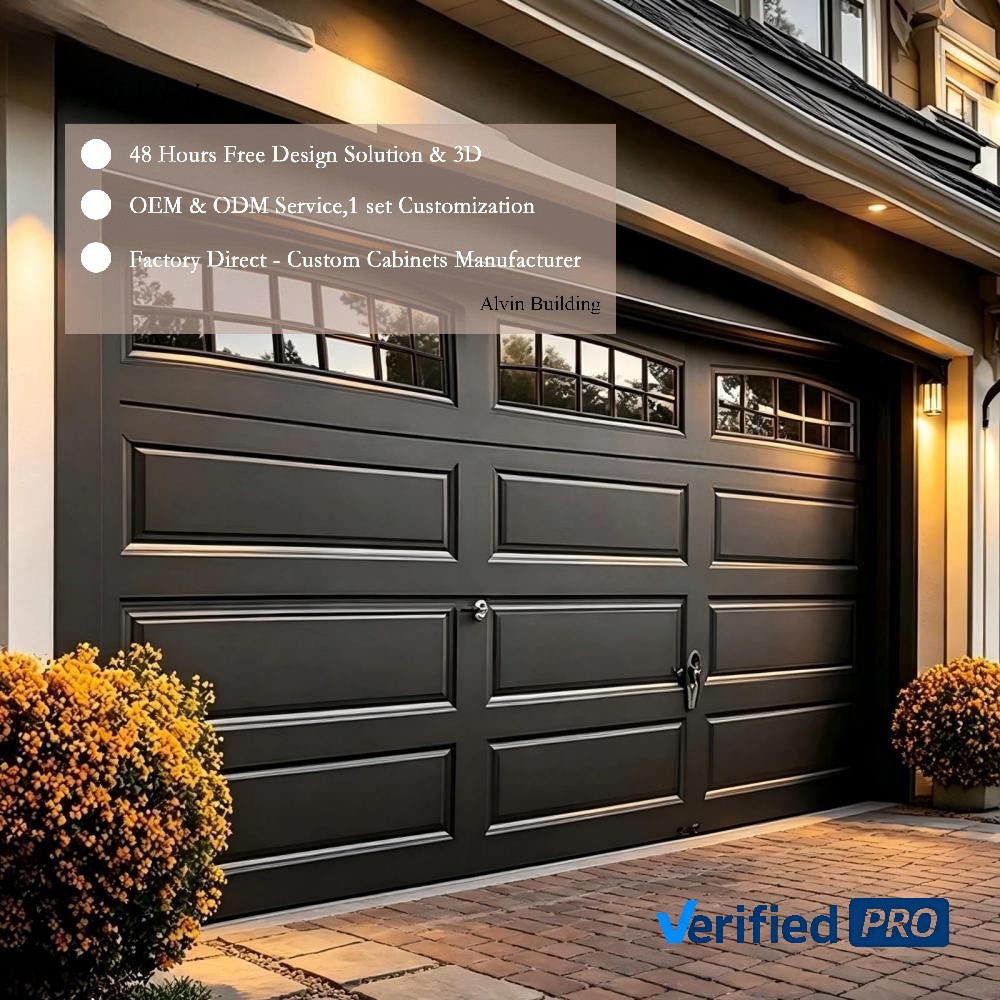 Custom Modern Flush Mount Sectional Garage Door Insulated Automatic Remote Control Garage Door for Home Exterior Renovation