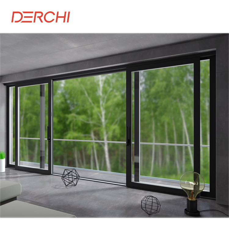 Modern Villa Balcony Patio Three Panel Aluminum Sliding Glass Door Philippines