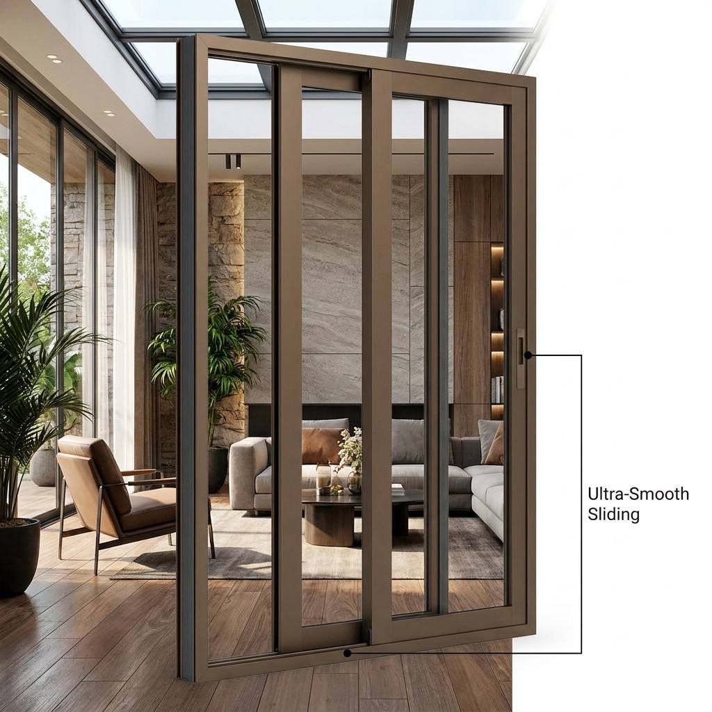 Factory Wholesale Price Exterior Sliding Doors Aluminium Low-E Double Tempered Glass Patio Energy Efficient Sliding Door