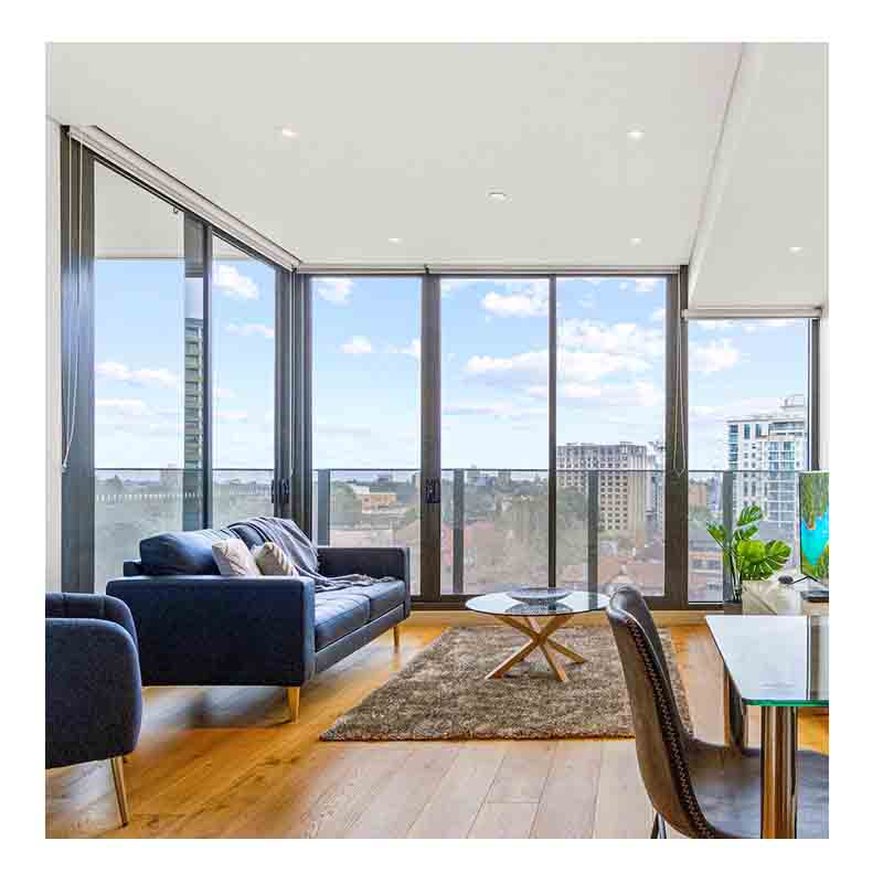 Australian AS2047 Modern Double Glazed Sliding Aluminium Stacking Doors 6063-T5 Aluminum Exterior Fiberglass Screen Netting