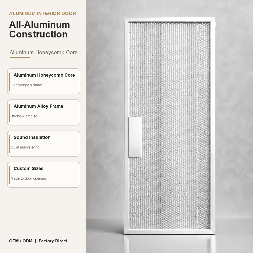 ODM Aluminum Interior Door Aluminum Alloy Door Fire Rated Antibacterial Soundproof for Balcony Office Household Lobby