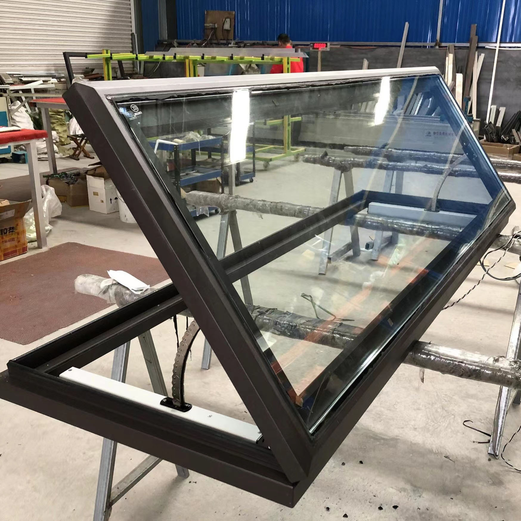 Pitched Roof Aluminum Skylight, Loft Roof Window with Rain Protection